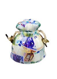Копилка Мешочек евро (12см) (574-277)