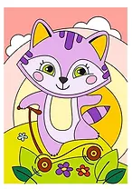 Набор для творчества LORI Картина по номерам для малышей Весёлый енотик