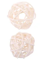 Шар декоративный из лозы, Молочный (2шт.)