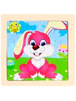 Деревянная пазл-рамка (12x12) "ЗАЙКА" (9 элементов) (арт. G46)