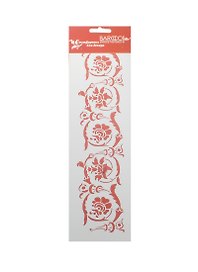 Трафарет пластик многоразовый Бордюр Цветочный (АН3835300) (Б-029) (10х32 см) (упаковка)