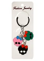 Брелок Черепа с цветочком (металл) (12-02270-С14)