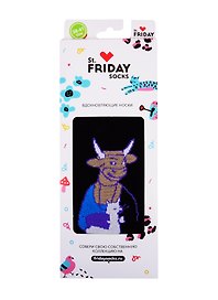 Дизайнерские носки St.Friday Тёлочка с горностаем, (38-41)