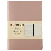 Записная книжка А6 80л "Soft Touch. Розовое золото" иск.кожа, инт.обл., лин., тчк., нелин., ляссе, инд.уп.
