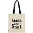 Сумка-шоппер Books and stuff бежевая, текстиль 40см.*32см. - 0