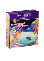 Конструктор магнитный МАГНИКОН Старт МК-14 (14 дет.) (МК-14) (3+) (коробка)