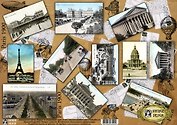Декупажная карта Париж на открытках (E-020) (упаковка)
