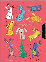 Записная книжка, Феникс+ А6 (85х115мм), 96 стр., ЦВЕТНЫЕ ЗАЙЦЫ Мои секреты тв. переплет с поролоном, инд. ПЭТ