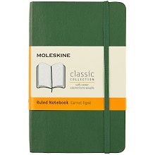 Записная книжка «Classic Pocket» А6, 96 листов в линейку, зелёная, Moleskine