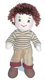 Тряпичная кукла "Мальчик в коричневом" (30 см) (14295)