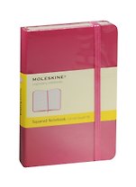 Записная книжка А6 96л кл. "Classic Pocket" розовая, жесткая обложка, резинка, Moleskine