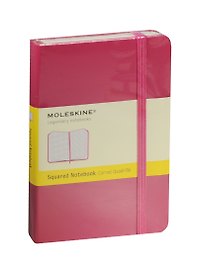 Записная книжка А6 96л кл. "Classic Pocket" розовая, жесткая обложка, резинка, Moleskine