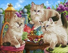 Набор для творчества Рыжий Кот. Алмазная мозаика классическая «Шкодные котята», 40 х 50 см, 15 цветов, с подрамником, с частичным заполнением
