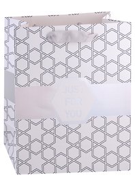 Пакет А4 32*26*12,5 "Grey and white" нейтр., бум.мат.ламинат 