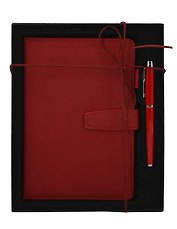 Набор канцелярский "Red" книга для записей, ручка шариковая 