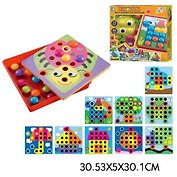 Мозаика-набор 1TOY/Вантой, ИГРОДРОМ Кнопик" для малышей, 10 трафаретов, 30*30*5см"