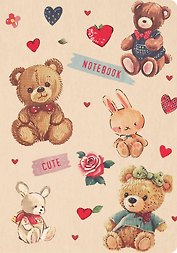 Записная книжка «Cute Bear Notebook» А6, 32 листа, дизайнерская бумага, Эксмо