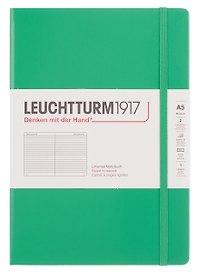 Книга для записей A5 125л лин. "Medium" тв.обложка, цвет весенний листок, Leuchtturm1917