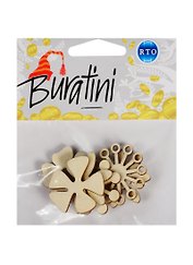 Набор декоративных элементов РТО Великолепные цветы (DZ40026) (Buratini) (фанера) (упаковка)