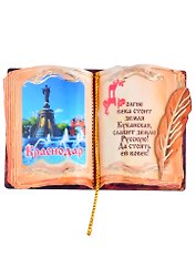Магнит Краснодар Книга вид 1 (дерево) (7,5см)
