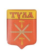 Значок с объемной этикеткой Герб Тулы (смола)(цанга) (Петра4)