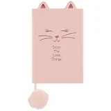 Записная книжка А6 48л лин. "КОШЕЧКА" розов.мягк.переплёт, тиснение фольгой, ляссе с помпоном, инд.уп.