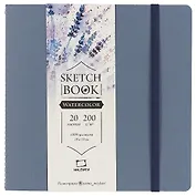 Скетчбук  для акварели «Waterfall Nature», синий, 20 листов, 19 х 19 см