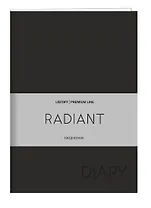 Ежедневник недат. А5 152л "Radiant" черный, иск.кожа, интегр.переплет, покрытие Soft Touch, офсет, скругл.углы, ляссе