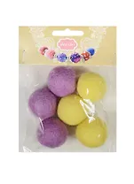 Набор бусин валяных из шерсти (3 см) (6 шт) (сир., жел.) (14-00941-J15)