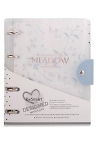 Тетрадь 120л кл. "Meadow", голубой, на кольцах, прозр.пластик, шелкография
