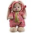 Мягкая игрушка Зайка Ми в полосатом комбинезоне (25 см) - 0