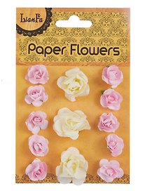 Набор для творчества. Цветы "Paper Flower", 3 больших + 10 маленьких, молочные и розовые