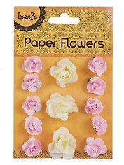 Набор для творчества. Цветы "Paper Flower", 3 больших + 10 маленьких, молочные и розовые