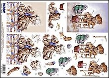Аппликация бумажная вырубная серии "Плюшевые медведи 5" (G82934)