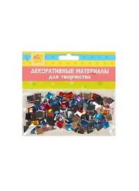 Набор декора для творч. стразы квадрат Разноцветные (858260) (7х7мм) (13гр) (Арт Узор) (упаковка)