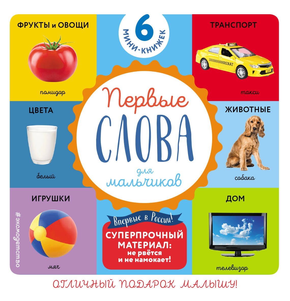

Комплект из 6 супер-прочных мини-книжек "Первые слова для мальчиков"