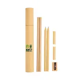 Набор канцелярский "Tree" 02шт карандаш ч/г, 02шт ручка шарик.синяя, точилка, тубус из крафт-бумаги, LEJOYS