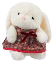 Мягкая игрушка Кролик в платье клетка (белый) (22см) (12-81223-202604_17)