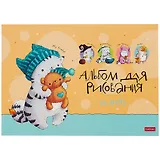 Альбом для рисования Hatber, "Приключения кота Пирожка", А4, 24 листа, на скрепке, в ассортименте