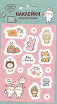 Наклейки Kawaii. Зайцы для гаджетов (9х13см) (винил) (упаковка) (подвес)