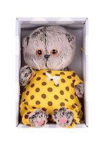 Игрушка мягкая Budi Basa, Басик BABY в комбинезоне в горох (20 см) (BB-065)