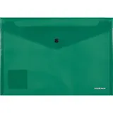 Папка-конверт А4 на кнопке "Fizzy Classic" непрозрачн.пластик, зеленый, Erich Krause