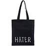 Сумка-шоппер Hater черная, текстиль, 40см.*32см., с 2 ручками