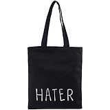 Сумка-шоппер Hater черная, текстиль, 40см.*32см., с 2 ручками