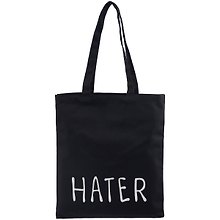 Сумка-шоппер Hater черная, текстиль, 40см.*32см., с 2 ручками