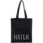 Сумка-шоппер Hater черная, текстиль, 40см.*32см., с 2 ручками