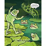 Тетрадь для нот А5 16л "Ква-квааа" скрепка, мел.картон 230г/м2, глянц.ламинация, широкий нот.стан, прописи, справ.инфо