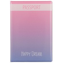 Обложка для паспорта Цветной градиент Happy Dream (ПВХ бокс) (ОП2018-178)
