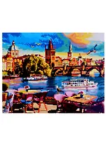 Алмазная мозаика на подрамнике Статуйный город Прага (AC4094) (40х50см) (35цв.) (коробка)