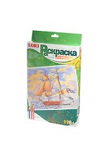 Раскраска по кальке цветными карандашами Парусник (Рн-021) (набор для творчества) (6+) (коробка)